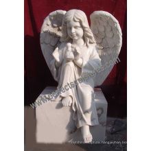 Marble Granite Angel Headstone with Angel Tombstone Angel Monument (SY-X051)